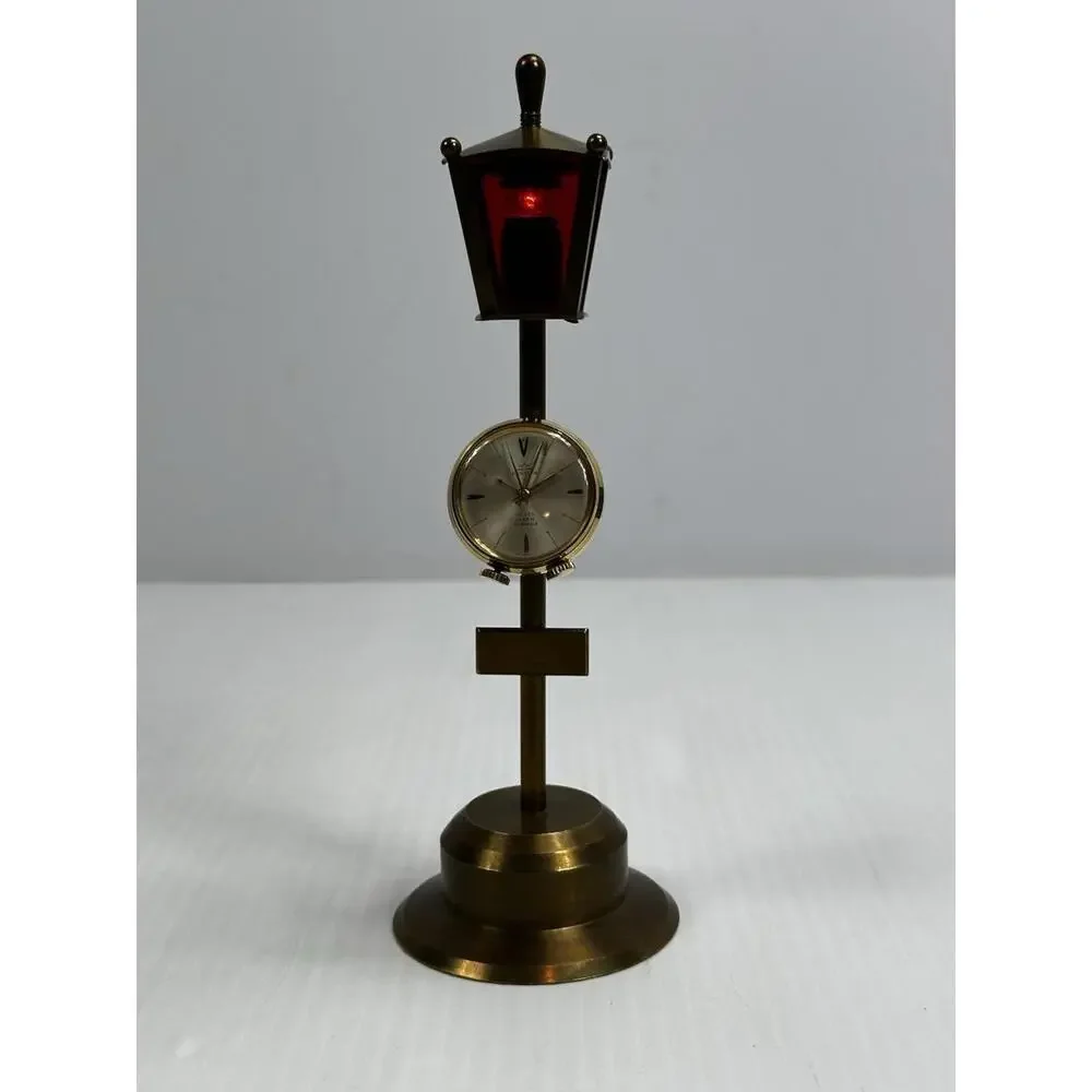 Vintage Pontifa Lever Alarm 17 Jewel Swiss Watch Lamppost Working Clock & Light‎